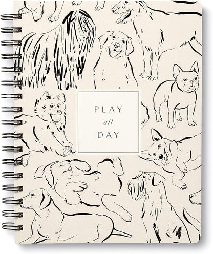 Compendium Spiral Notebook - Play All Day — A Designer Spiral Notebook with 192 Lined Pages, College Ruled, 7.5”W x 9.25”H