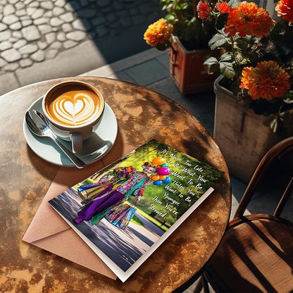 Funny Birthday Card for Old Women, 60th-90th Birthday Greeting Card, Modern Style, 5x7 inches, Blank Inside, Envelope Included