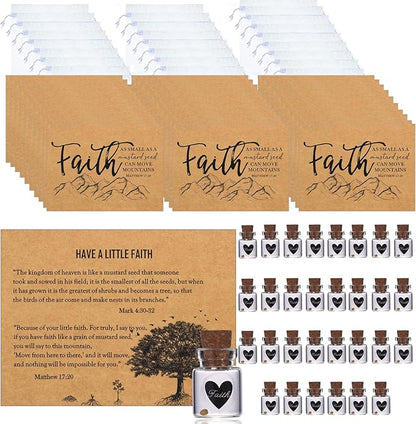 Bulk 30 Have a Little Faith Card Christian Gifts for Women, School Church Wedding Baptism Unique Christian Religious Inspirational Gifts for Women Men (1ml-30pcs)