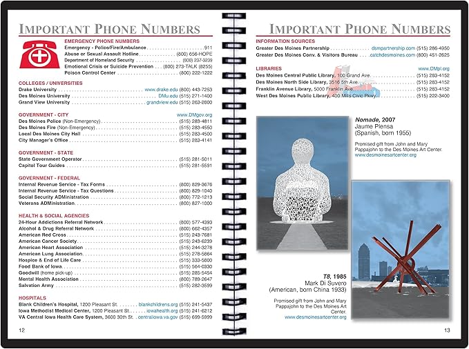 2025 Datebook & City Themed Planner – Resource Guide with Daily, Weekly & Monthly Views – 3-Year Reference Calendar - Multi-Purpose Travel Notebook Guide & Adventure Diary (Des Moines '25)