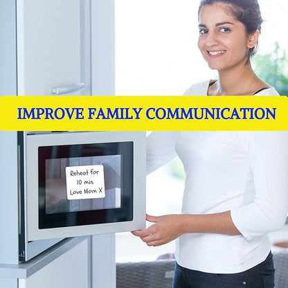 Dry Erase Reusable Sticky Notes - 12 Pack of 4″x4″ Whiteboard Stickers for Lists, Labels, Reminders & Decals - 2 Magnetic Markers - Adheres to Most Surfaces