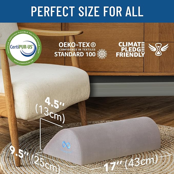 Foot Rest for Under Desk at Work - Memory Foam Office Foot Stool & Under Desk Footrest Leg Elevation Pillow for Gaming & Home Office, Supports Posture