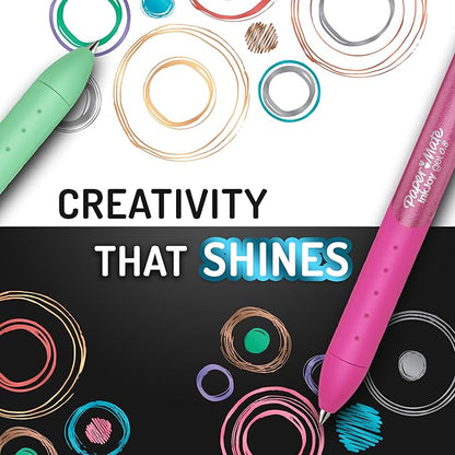 Paper Mate InkJoy Gel Pens, Metallic Pens, Retractable, Medium Point, (0.8mm) Assorted Colors, 10 Count