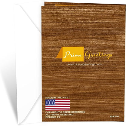 Prime Greetings Religious Birthday Card For Husband, Made in America, Eco-Friendly, Thick Card Stock with Premium Envelope 5in x 7.75in, Packaged in Protective Mailer