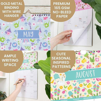 bloom daily planners 2025 Calendar Year Monthly Hanging Wall Calendar (January 2025 through December 2025) - Large 11” x 17” - Holiday Icons