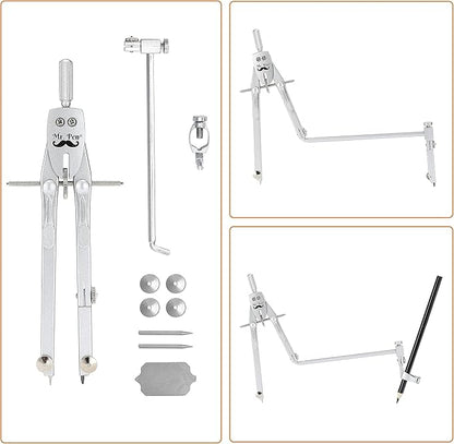 Mr. Pen- Professional Metal Compass with Wheel, Lock and Extension Bar for Geometry, Drafting, Math, Drawing, Compass for Geometry, Tool for Drawing Circles, Drawing Compass, Compass Drawing Tool