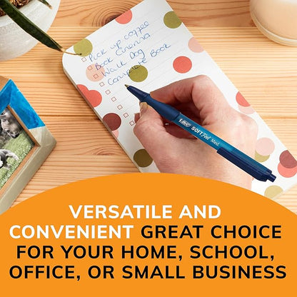 BIC Soft Feel Assorted Colors Retractable Ballpoint Pens, Medium Point (1.0mm), 36-Count Pack, Black and Blue Pens With Soft-Touch Comfort Grip, Perfect Color Pens For Note Taking