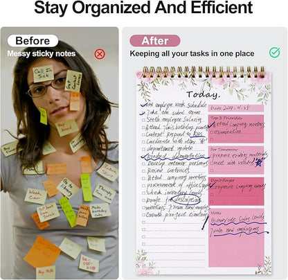 To Do List notepad - To Do List Notebook for Work with 52 Sheets, Undated Daily Planner Perfect for Daily Tasks and Goal Setting, To Do List Notepad Suitable for Office, Desk, Classroom,