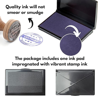 Ink Pad for Rubber Stamps, Stamp Pad for Clear Impression Stamping, Quality Felt Pad Black Ink, Red Ink, Blue Ink (Blue, S (2 * 3.5))