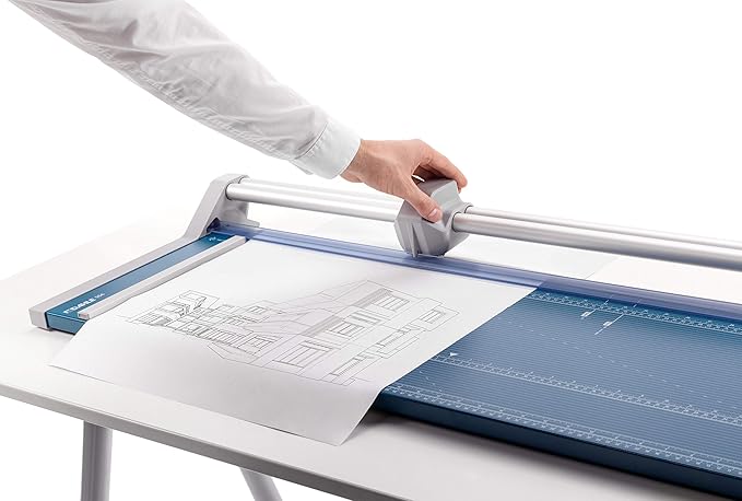 Dahle 556 Professional Rotary Trimmer, 37" Cut Length, 14 Sheet Capacity, Self-Sharpening, Dual Guide Bar, Automatic Clamp, German Engineered Paper Cutter