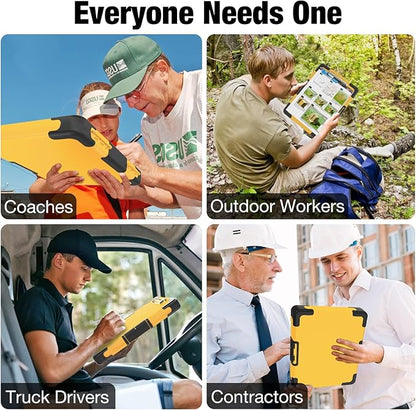 Sooez Toughest Clipboard with Storage, Internal Pen Pouch Included, Letter/ A4 Size, Shockproof Heavy Duty Plastic Clip Boards 8.5x11”, High Capacity Clipboards Box Case for Contractor Trucker Driver