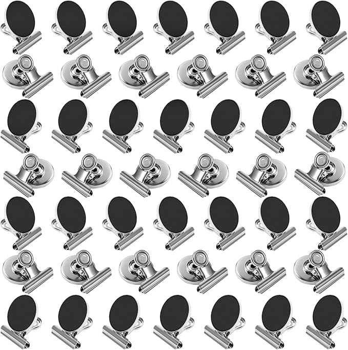 VNDUEEY Magnetic Clips, 50 Pack Strong Magnets for Whiteboard, Refrigerator, Office, Locker, Photo Displays (30mm Wide)