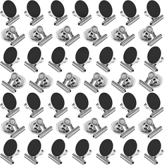 VNDUEEY Magnetic Clips, 50 Pack Strong Magnets for Whiteboard, Refrigerator, Office, Locker, Photo Displays (30mm Wide)