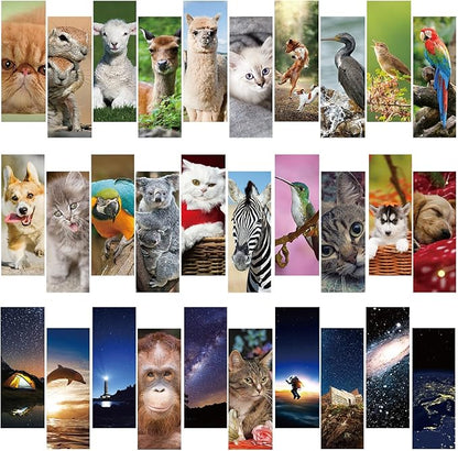 120 Pieces Bookmarks for Kids Set Book Marks Gifts for Kids Inspirational Motivational Paper Bookmark Pack for Book Lovers Adults Teacher Women Funny Reading Gift (Vivid Animal)