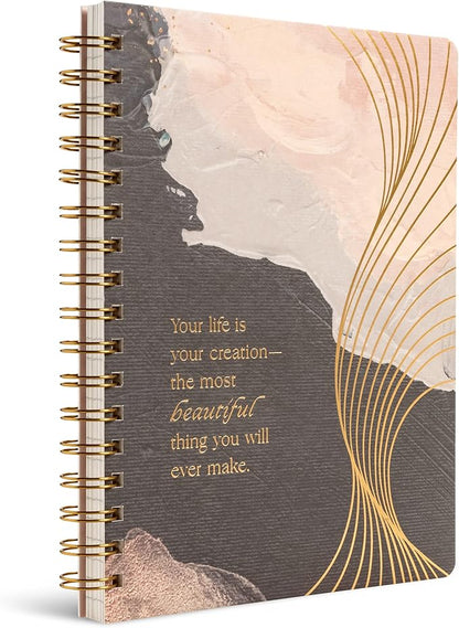 Compendium Spiral Notebook - Your life is your creation... — A Designer Spiral Notebook with 192 Lined Pages, College Ruled, 7.5”W x 9.25”H
