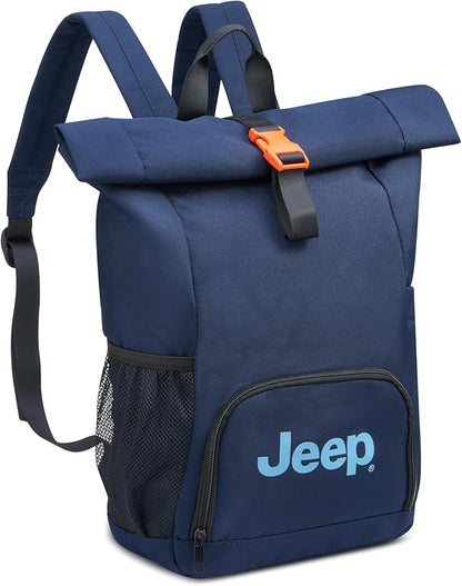 Jeep JS016D Rolltop Travel Backpack, Navy, 17" Laptop