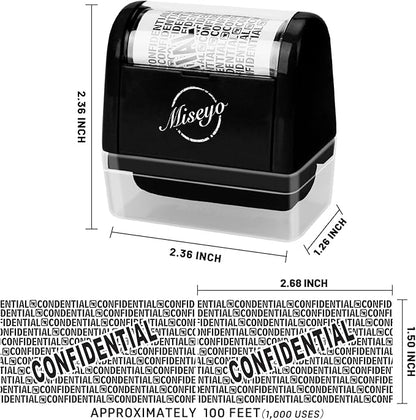Miseyo Wide Roller Stamp Identity Theft Stamp 1.5 Inch Perfect for Privacy Protection - 3Pack Set (Black)