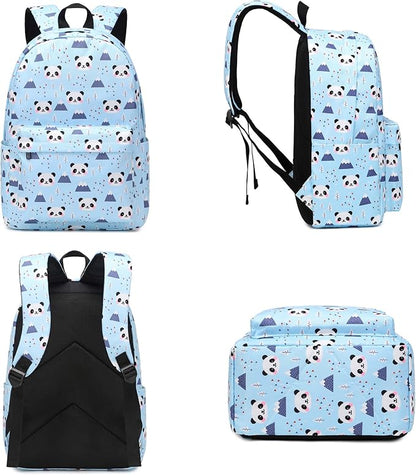 Panda School Backpack for Teens Girls, Womens College Bookbags Kids School Bags Laptop Backpacks (Blue)
