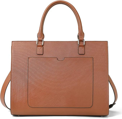 Telena Laptop Tote Bag for Women, 15.6 Inch Shoulder Tote Bag Leather Briefcase for Women, Large Capacity Handbag Bags
