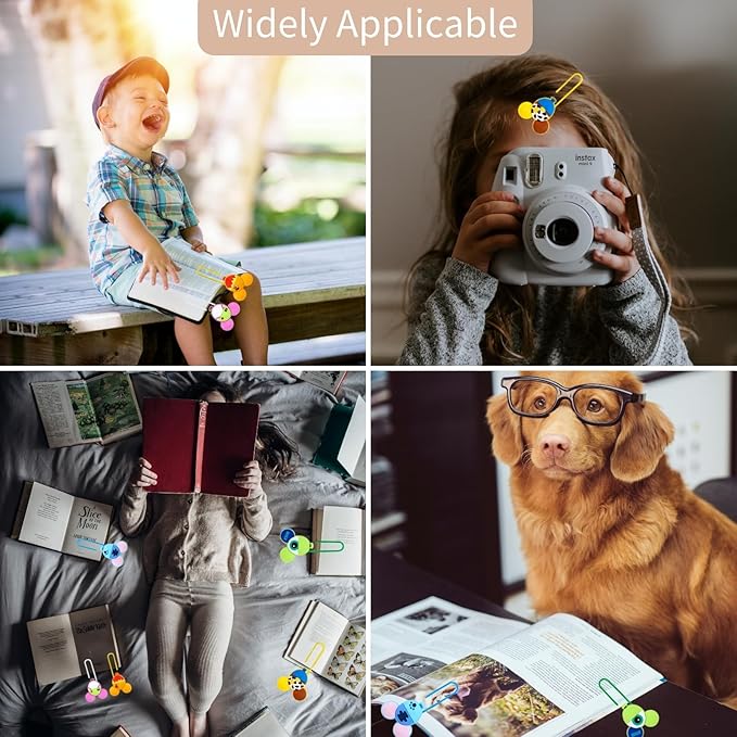 20PCS Cute Mouse Paper Clips, Bookmark Book File Page Marker Clips for Teacher & Students, Desk Accessories Stationery for Office School, Office Supplies Decor for Women Kids Adult