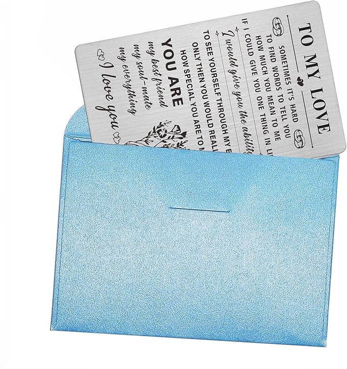 Resdink I Love You Gifts for Her Women, Romantic Wedding Anniversary Card for Girlfriend Wife, Female Love Valentines Day Birthday Gifts Card Woman Mini Note from Husband Boyfriend