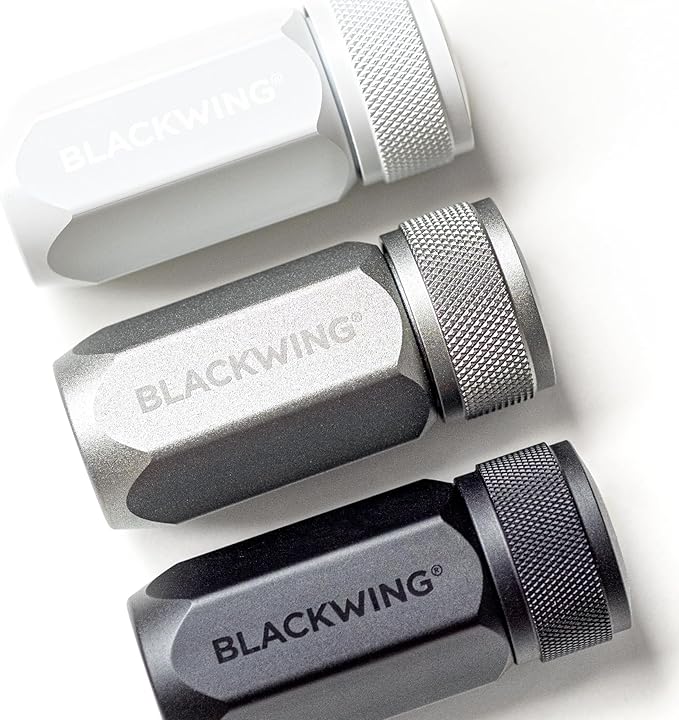 Blackwing One-Step Long Point Sharpener, German Steel Blade, Machined Aluminum, Compact Design, White