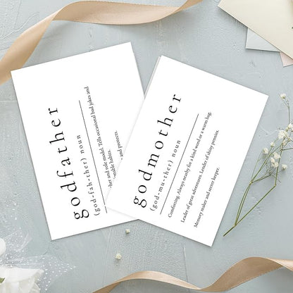 LADY&HOME Set of 2 Godparents Proposal Cards with Envelope,Will You Be My Godfather/Godmother Card Godparents Proposal Gift (A1:Godfather & Godmother)