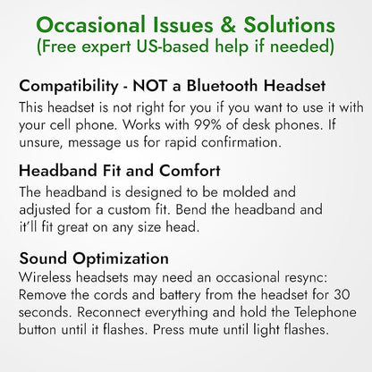 Leitner LH275 2-in-1 Wireless DECT Headset with Mic – Computer and Telephone Compatible – NOT Bluetooth – 5 Year Warranty