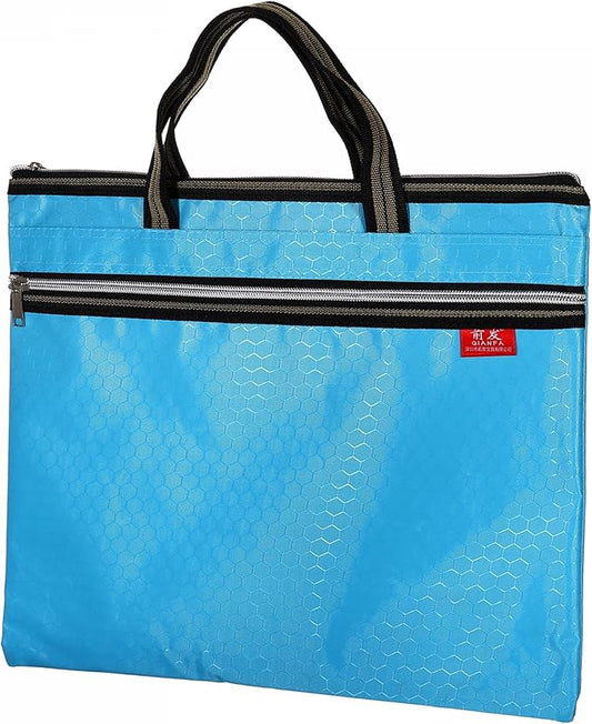 PATIKIL Waterproof Zipper File Bag, Documents Books Tools Storage Zip Pouch for Office Travel, Light Blue