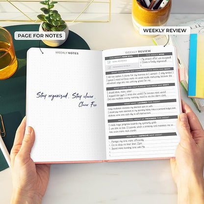 Clever Fox Daily Planner – Undated Planning Notebook with Hourly Schedule & to-Do List – Personal Day Task & Work Organizer, 6 Months (Peach Pink)