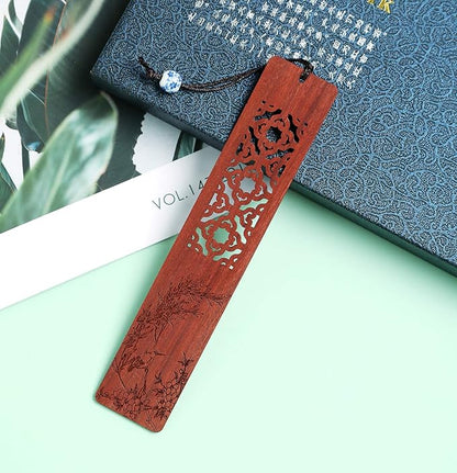 Wooden Bookmark Engraved Book Mark Vintage Style Best Unique Gifts Set for Book Lovers,Women,Men,Teacher,Birthday Present