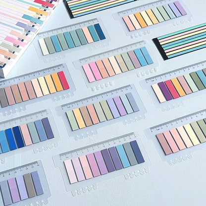 WSCHU 2320Pcs Book Tabs for Annotating Books, 104 Colors Morandi Sticky Tabs for Binders, Page Markers Transparent Sticky Notes,Writable & Repositionable Book Flags Strip Index Tabs,Page Tabs