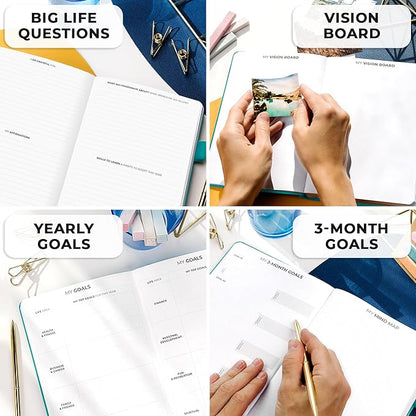 Clever Fox Planner Premium Edition – Undated Luxurious Weekly & Monthly Planner to Increase Productivity and Hit Your Goals – Organizer – Start Anytime, A5, Lasts 1 Year, Aquamarine (Weekly)