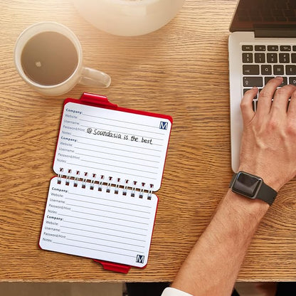 Zonon 2 Pcs Mini Password Book with Alphabetical Tabs Metal Password Keeper Book Portable Organizer Elegant Mandala Pattern Notebook with Pen, Spiral Bound for Information(Red, Rose Red)