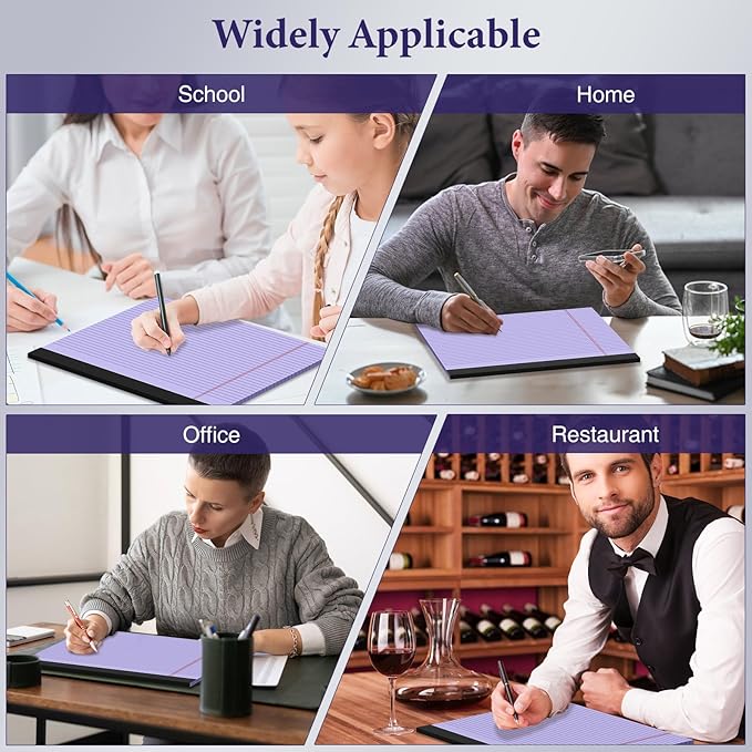 2 Pads Note Pads 11" x 9.5" Legal Pads College Ruled Notepad Micro Perforated Writing Pads Purple Lined Paper 80GSM College Ruled Paper Pad of Paper 30 Sheets Notebook for School, To-Do Lists, Office