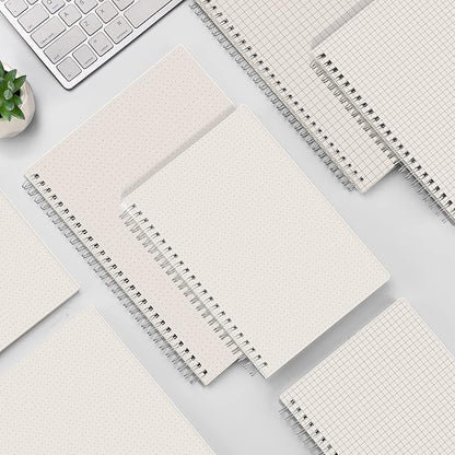 AHGXG Graph Paper Notebook Spiral 2 Pack - Large B5 Grid Notebook 7.3"X 10", 100GSM Thick Graph Grid Paper, Quad Ruled, Total 320 Pages, Transparent Plastic Hardcover Journal