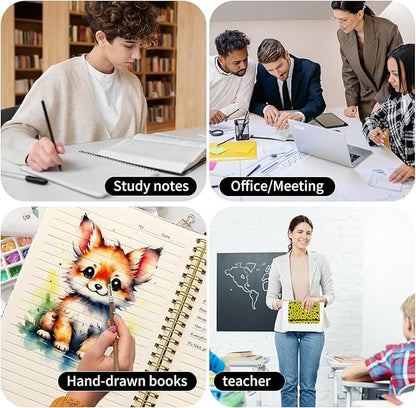 Spiral Journal Notebook, A5 Cute Notebooks for Women Men, College Ruled Hardcover Notebook for Work & Note Taking, 60 Pages Double-Wire Journals for Writing Cute Sunflowers