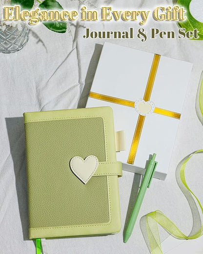 Journal for Women and Girls with Heart Buckle, 240 Pages Girls Diary Journal with Pen for Writing, Cute Daily Writing Journals for Women, B6 Pretty Journaling Hardcover Notebooks(Sage Green)
