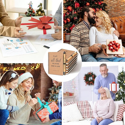 INSADA 10 Sets of Christian Gifts Spiral Notebooks Bulk Journals with Christian Pens Prayer Journal Christian Journal for Teachers Students Friends Colleagues and Family Christmas Gifts