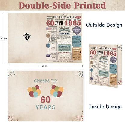 60th Birthday Gift Cards for Women Men, Gifts for 60 Year Old Woman Man, 60th Birthday Decorations for Dad Mom