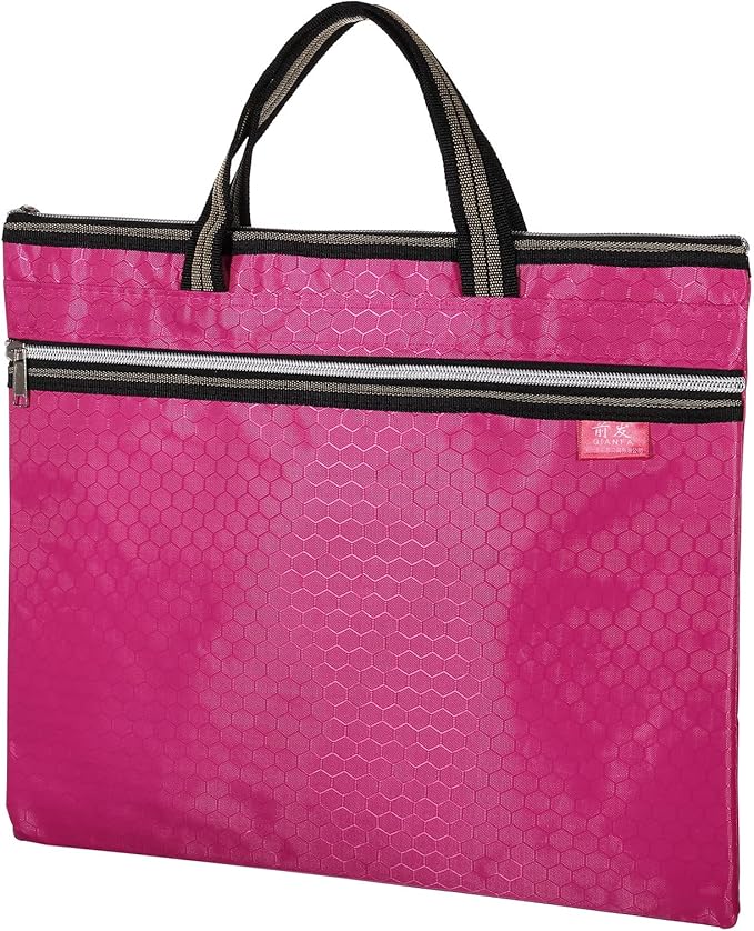 PATIKIL Waterproof Zipper File Bag, Documents Books Tools Storage Zip Pouch for Office Travel, Rose Red