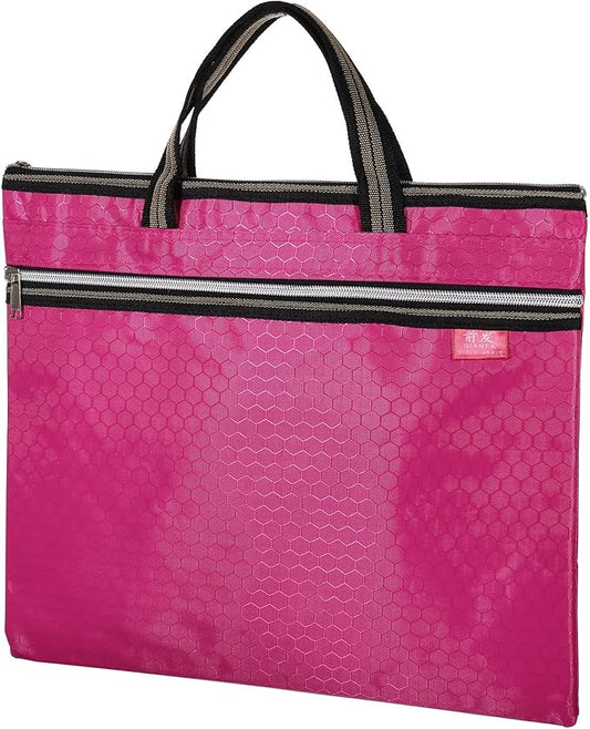 PATIKIL Waterproof Zipper File Bag, Documents Books Tools Storage Zip Pouch for Office Travel, Rose Red