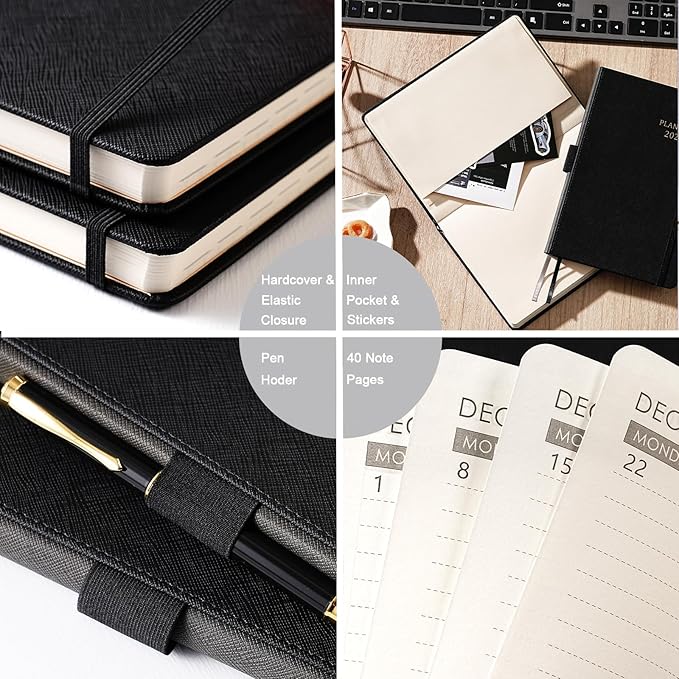 2025 Planner - Planner 2025 Weekly and Monthly with Stickers, JAN. 2025 - DEC. 2025, 5.75" X 8.25", 2025 Calendar Planner Premium Paper, Pen Holder, Inner Pocket and 44 Notes Pages