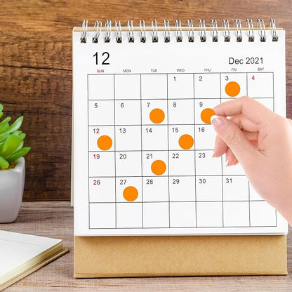 PARLAIM 0.75 inch Diameter Colored Dot Stickers 4 Rolls Pack 4000pcs Orange Round Label Color Coding Marking Stickers Permanent Adhesive for Garage Sale