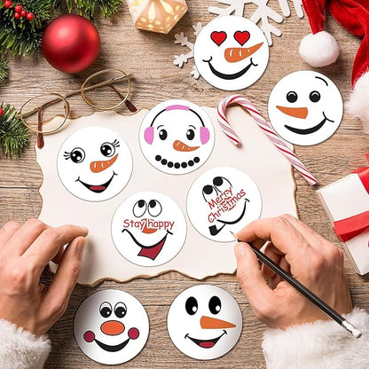 48Pcs Christmas Snowman Face Sticky Notes Cute Snowman Expression Memo Notes Self-Adhesive Winter Memo Notes for Christmas Winter School Office Home Supplies Student Teacher Present 12 Styles