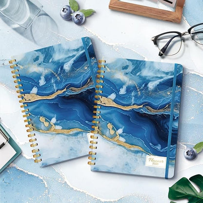 2026 Planner, A5 Weekly and Monthly Planners with Tabs, Spiral Bound Daily Calendar 2026 Planner, Agenda Organizers from Jan. to Dec., Hardcover Habit Tracker Journal 6.18" x 8.5"(Dark Blue)