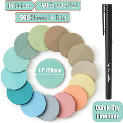 Mr. Pen- Transparent Sticky Note Set, 560Sheets, Colorful, Round Transparent Sticky Notes Set, Bible Sticky Notes Clear Sticky Notes Transparent, Bible Notes, Transparent Sticky Notes for Bible Study