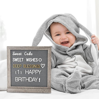 Double Sided Felt Letter Board with Letters - Pre Cut & Sorted 725 letters with Stand, Cursive Style Letters, Big Letters, Plastic Organizer, Tabletop Display, Rustic Farmhouse Wall Decor