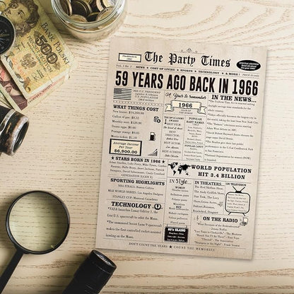 Funny 59th Birthday Card for Her Him, Retro 59th Birthday Decorations for Women Men Mom Dad, Large 59 Years Old Bday Gift Ideas