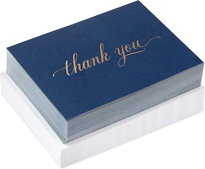 Hallmark Pack of Thank You Cards, Elegant Silver Foil (40 Thank You Notes with Envelopes)